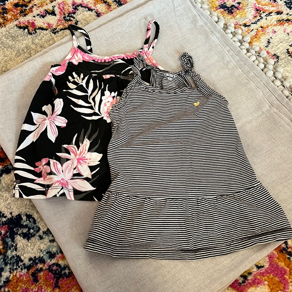 2-Pack Black/White/Pink Tanks